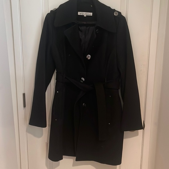 Kenneth Cole New York Jackets & Blazers - Kenneth Cole nearly new black knee length coat with belt